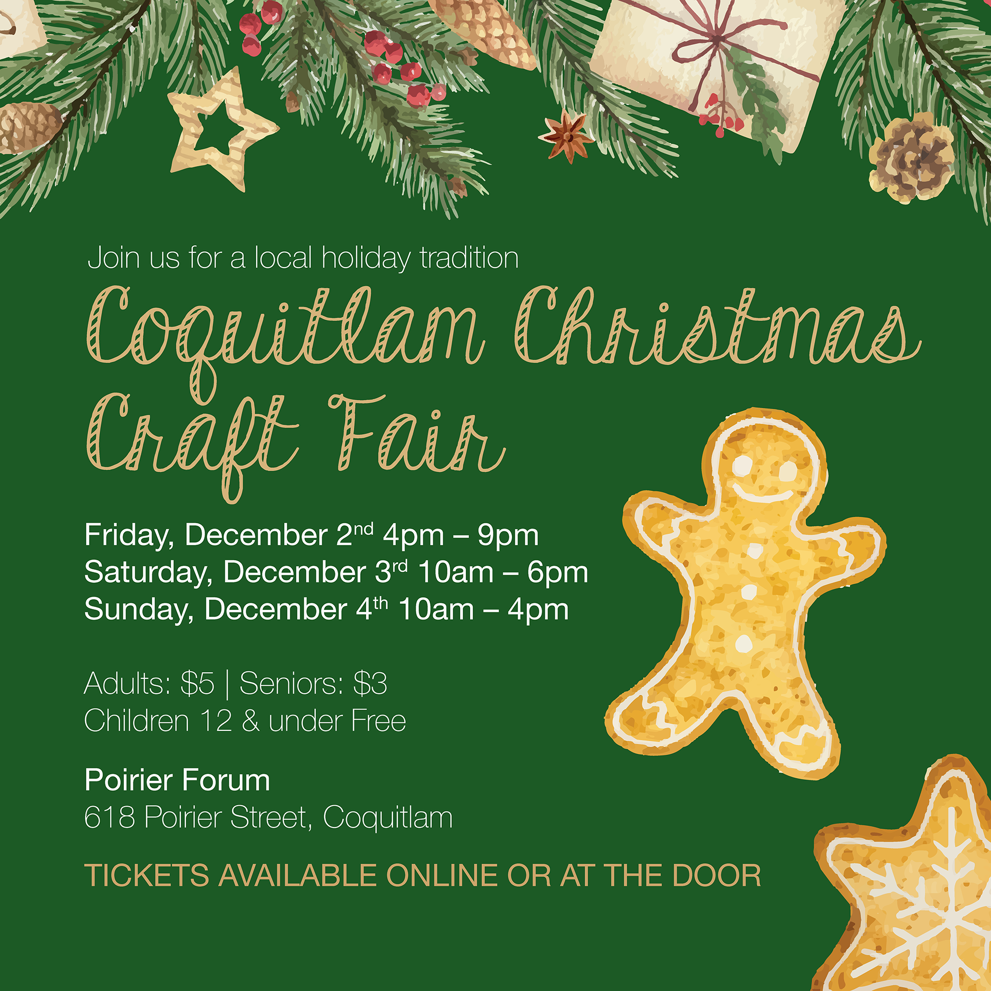 Coquitlam Christmas Craft Fair, December 2-4