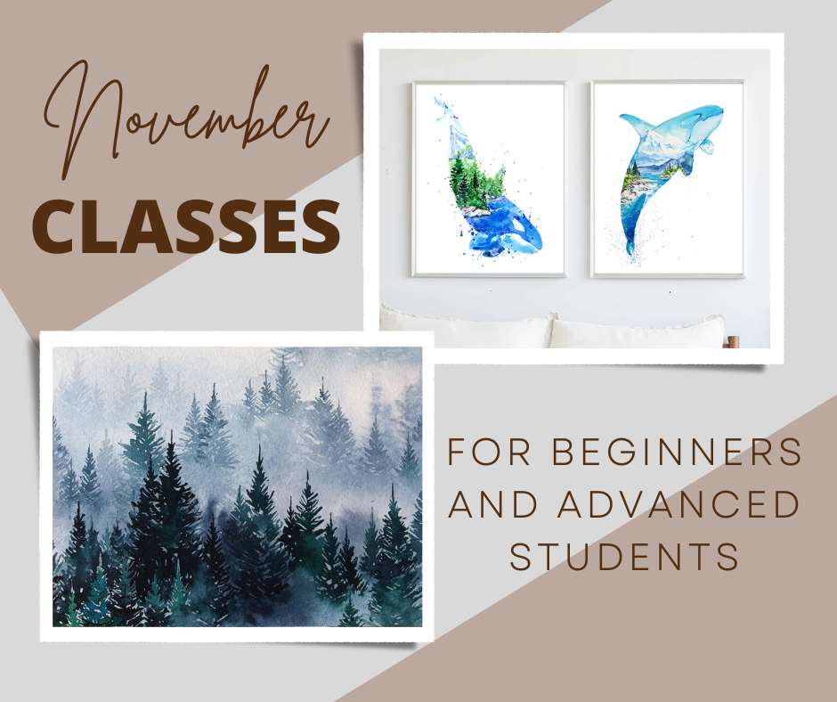 November Watercolour Classes & Workshops in Coquitlam