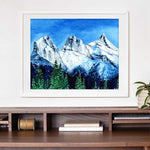 Load image into Gallery viewer, The Three Sisters, Canmore Alberta - Mountain Watercolor Art Print
