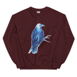 Load image into Gallery viewer, Unisex Crew Neck Sweatshirt Twilight Raven Watercolour Artwork
