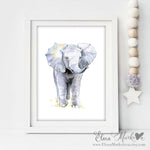 Load image into Gallery viewer, Baby Elephant Watercolour Nursery Print
