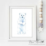 Load image into Gallery viewer, Baby Polar Bear Watercolour Nursery Print
