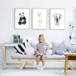 Load image into Gallery viewer, Baby Panda Watercolour Nursery Print set
