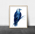 Load image into Gallery viewer, Twilight Raven Watercolour Print
