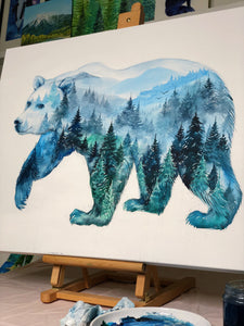 Mountain Bear - Original Watercolor Painting