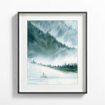 Load image into Gallery viewer, &quot;Sailing into the Unknown&quot; Misty Coast Forest Watercolor Art - Set of 2 Prints
