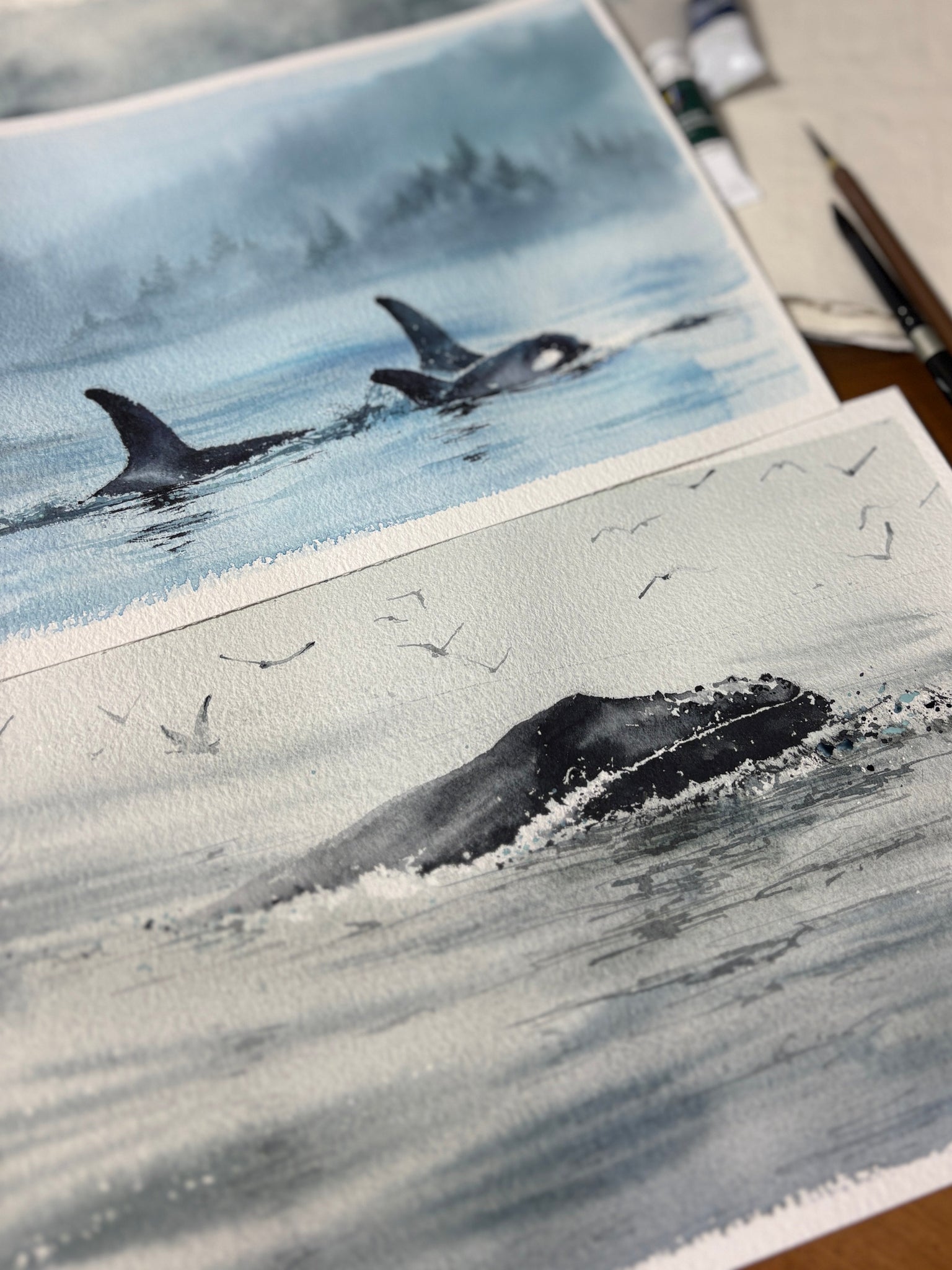 FREE - Misty Whales Demo with OPUS Art Supplies