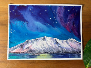 Celestial Reflections - Night Sky Original Watercolor Demo Painting