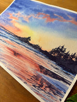 Load image into Gallery viewer, Tofino Sunset - Original Watercolor Demo Painting
