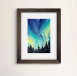 Load image into Gallery viewer, Aurora’s Whisper - Northern Lights Original Watercolor Painting
