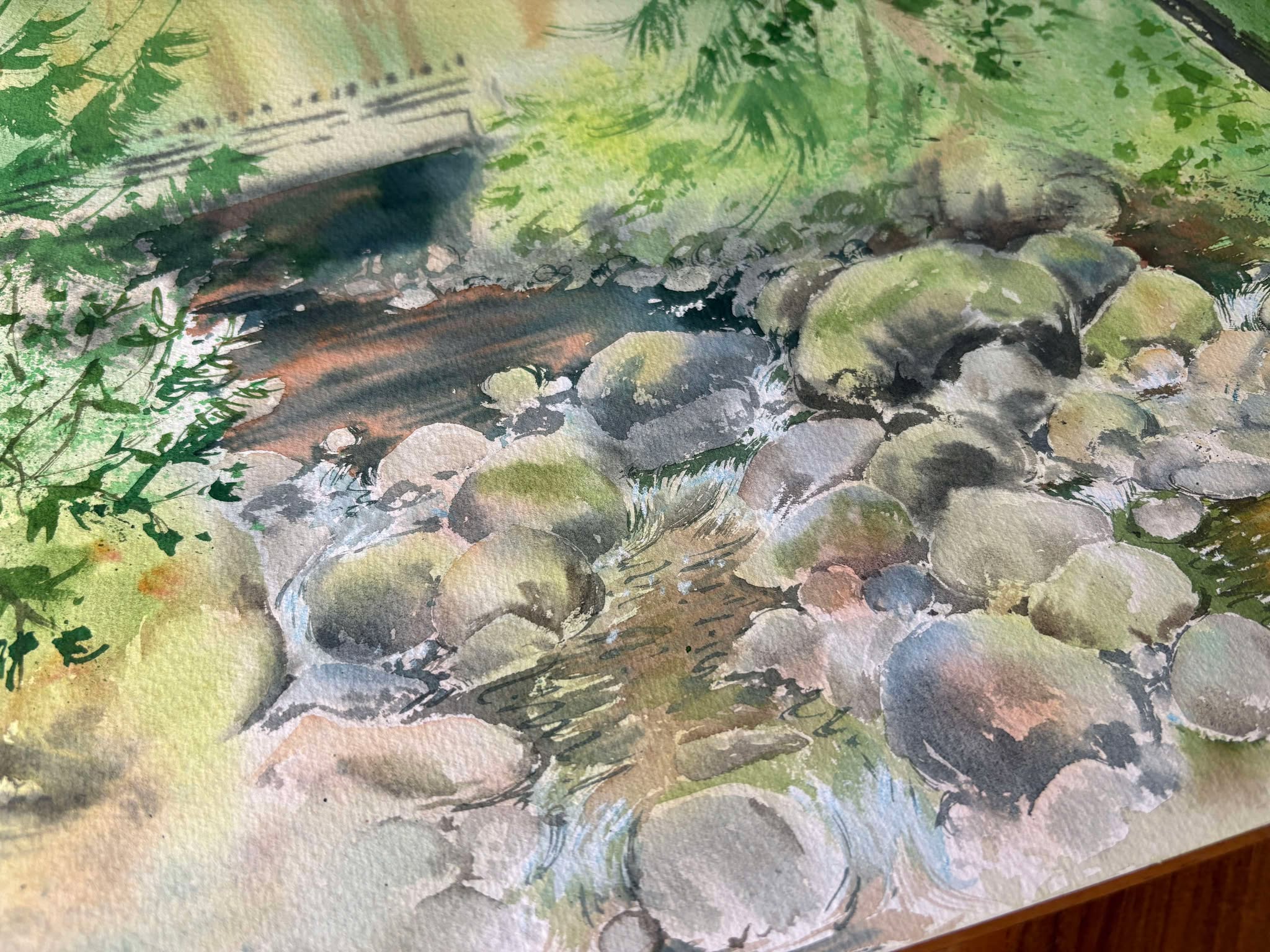 Whispering Creek  - Original Watercolor Painting