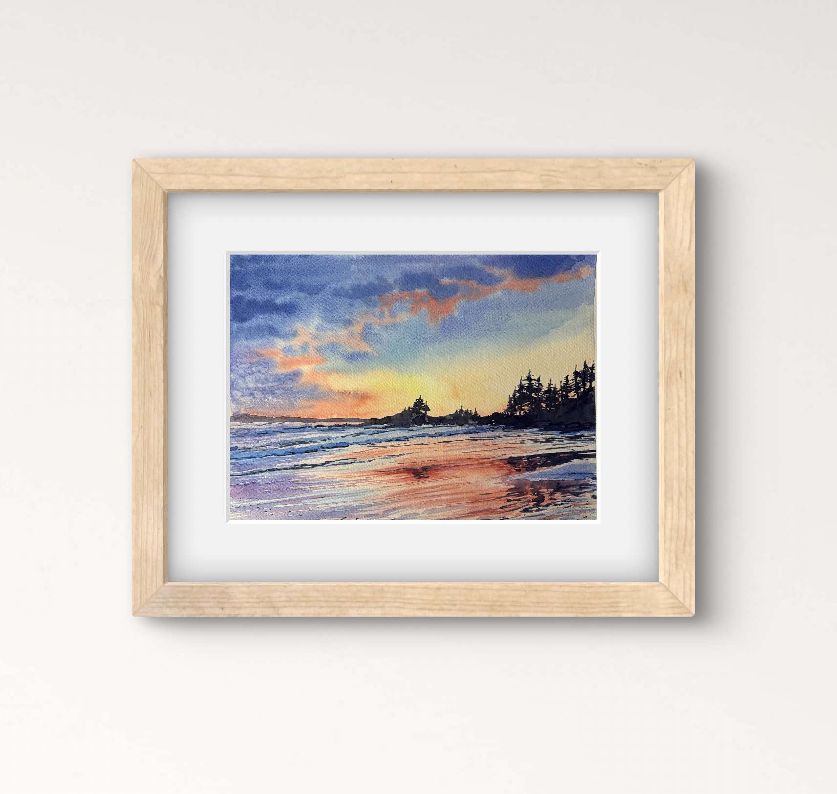 Tofino Sunset - Original Watercolor Demo Painting