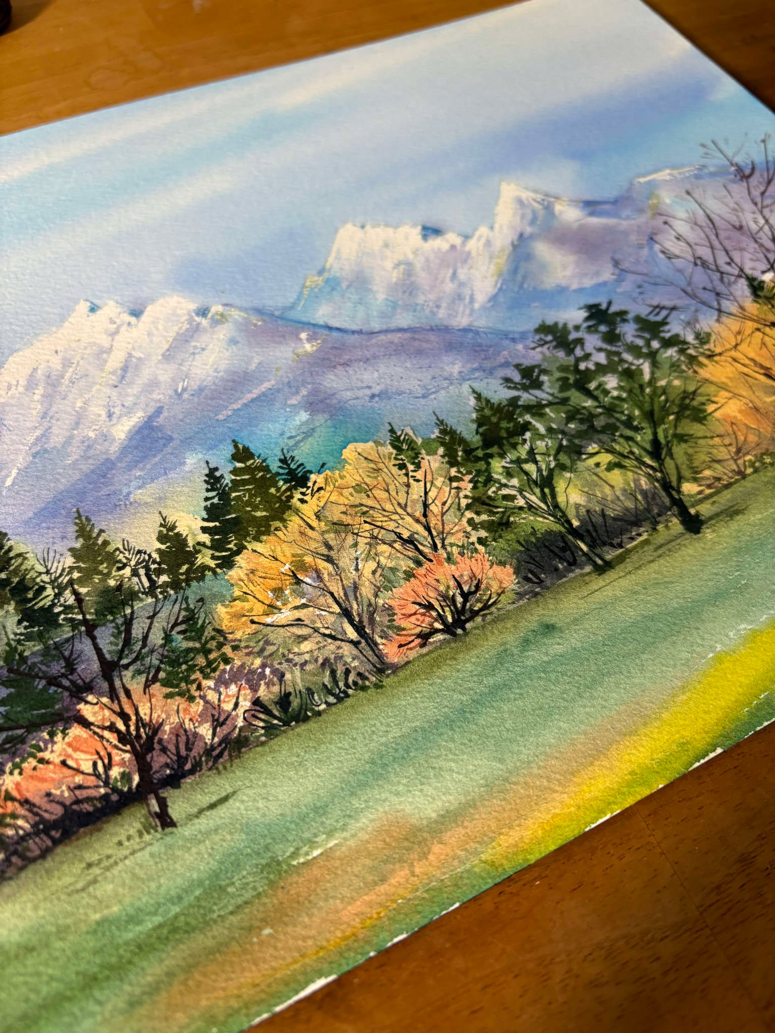 Golden Ears Mountains Original Watercolor Painting