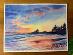 Load image into Gallery viewer, Tofino Sunset - Original Watercolor Demo Painting
