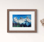 Load image into Gallery viewer, Three Sisters, Canmore Mountains Original Watercolor Painting
