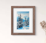 Load image into Gallery viewer, Frozen Heights - Winter Mountains Original Watercolor Painting
