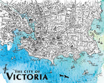 Load image into Gallery viewer, Victoria  Map, Vancouver Island, BC, Canada - Watercolor Art Print
