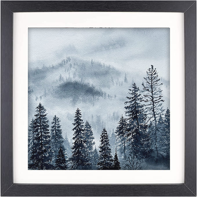 "Whispers I" Misty Foggy Forest Watercolor Art Print