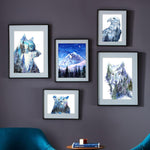 Load image into Gallery viewer, Leader of the Pack - Wolf Spirit Animal Winter Watercolor Art Print
