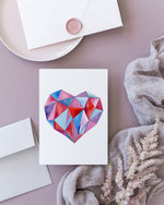 Load image into Gallery viewer, Love Watercolour Card &quot;Crystal Heart&quot;
