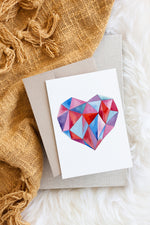 Load image into Gallery viewer, Love Watercolour Card &quot;Crystal Heart&quot;

