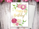 Load image into Gallery viewer, Happy Birthday &quot;Flowers&quot; Watercolour Card
