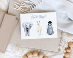 Load image into Gallery viewer, Cute Baby Animals &quot;Hello Baby&quot; Watercolour Card
