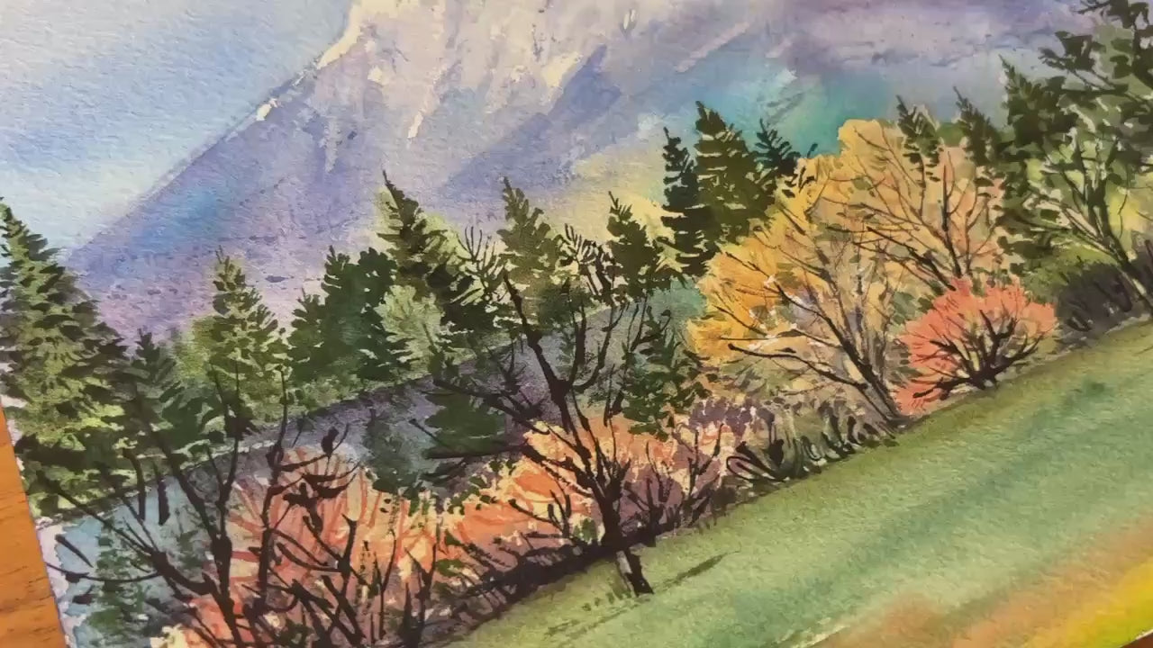 Golden Ears Mountains Original Watercolor Painting