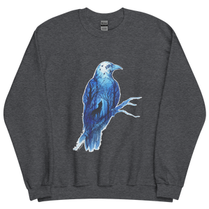 Unisex Crew Neck Sweatshirt Twilight Raven Watercolour Artwork