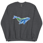 Load image into Gallery viewer, Unisex Crew Neck Sweatshirt Humpback Whale Watercolour Artwork
