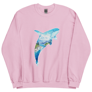 Unisex Crew Neck Sweatshirt Orca Killer Whale Watercolour Artwork
