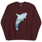 Load image into Gallery viewer, Unisex Crew Neck Sweatshirt Orca Killer Whale Watercolour Artwork

