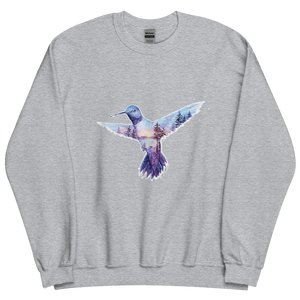 Unisex Crew Neck Sweatshirt Hummingbird Watercolour Artwork