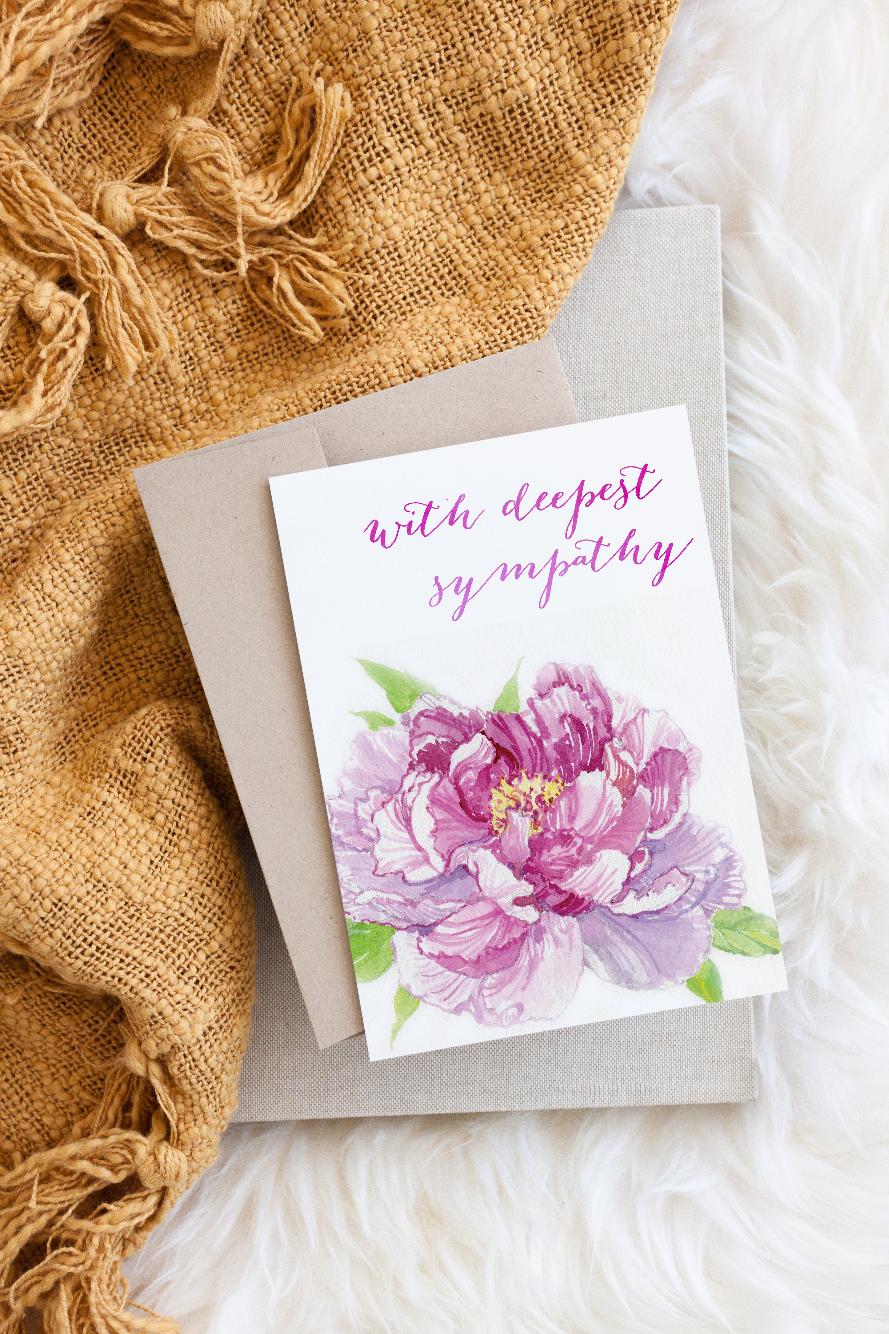 With Deepest Sympathy Watercolour Card