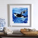 Load image into Gallery viewer, &quot;Katina and Unna&quot; Mama &amp; Baby Orca Whales Art-Print
