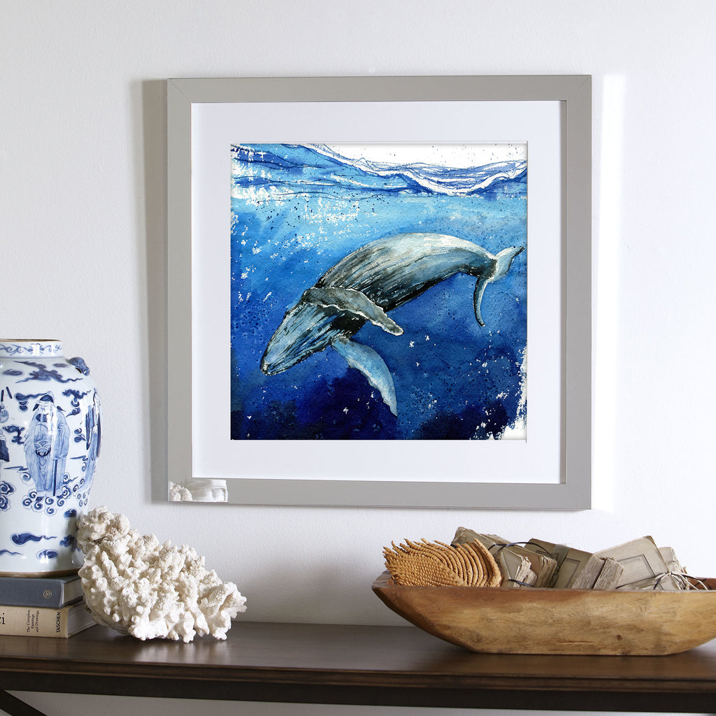 "Joy" Humpback Whale Original Watercolor Painting