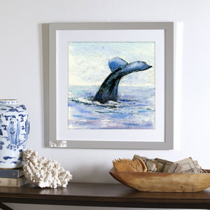 "Hugo" Humpback Whale Tail Original Watercolor Painting