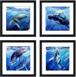 "The Trifecta" Humpback Whales Original Watercolour Painting