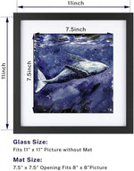 Load image into Gallery viewer, Tempered Glass 11x11 Wood Frame with Mat for 8x8 Whale Artwork
