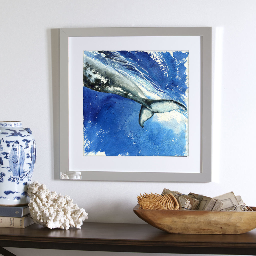 "Strength" Humpback Whale Tail Original Watercolor Painting