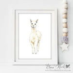 Load image into Gallery viewer, Baby Llama Watercolour Nursery Print
