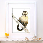 Load image into Gallery viewer, Baby Monkey Watercolour Nursery Print
