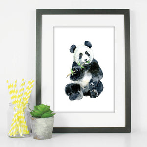 Baby Panda Watercolour Nursery Print