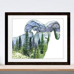 Load image into Gallery viewer, &quot;The Ram&quot; Bighorn Sheep Watercolour Print
