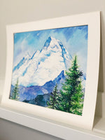 Load image into Gallery viewer, Mount Baker Original Watercolour Mountain Landscape Painting
