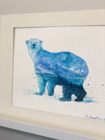 Load image into Gallery viewer, &quot;Queen of the Arctic&quot; Whale Double Exposure Original Watercolour Painting 11x15
