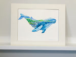 Load image into Gallery viewer, &quot;Humphrey the Humpback&quot; Whale Double Exposure Original Watercolour Painting 11x15
