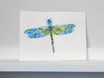 Load image into Gallery viewer, &quot;Libelle&quot; Dragonfly Double Exposure Floral Original Watercolour Painting

