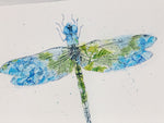 Load image into Gallery viewer, &quot;Libelle&quot; Dragonfly Double Exposure Floral Original Watercolour Painting

