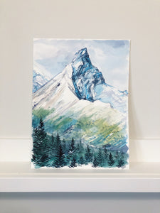 "Icefields" Hilda Peak Banff - Original Watercolour Mountain Painting